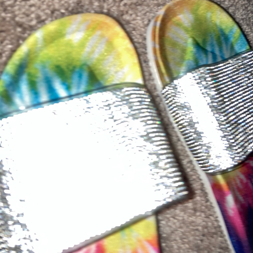 Tye Dye Rhinestone Slides - Picture 3 of 3